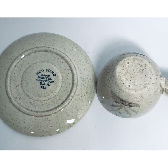 Red‎ Wing Pottery Bob White Quail  COFFEE CUP AND SAUCER - Picture 5 of 8